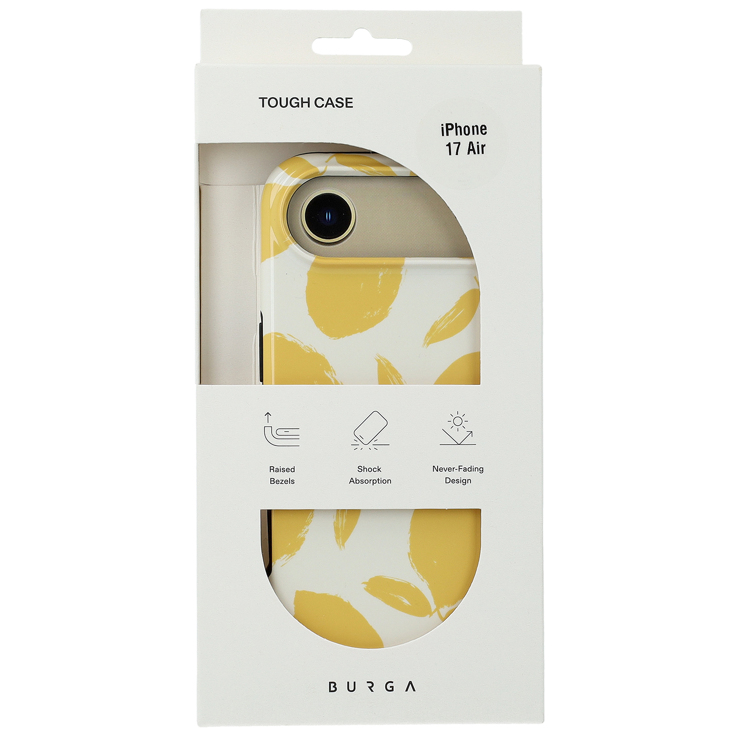 Ekskluzywne etui Burga Lemon Tart Tough Magnetic do Apple iPhone Air, żółte z cytrynowym wzorem