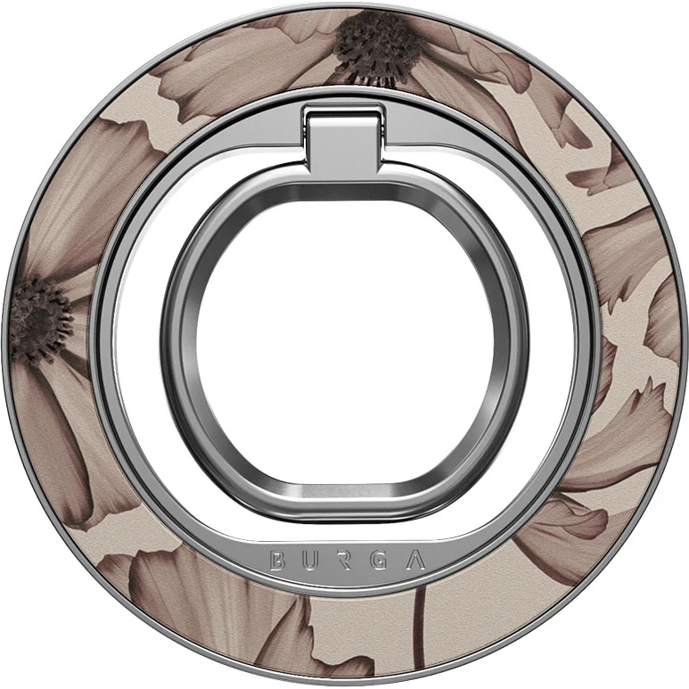 Uchwyt magnetyczny na palec do MagSafe Burga Magnetic Ring Holder, beżowe z motywem kwiatowym