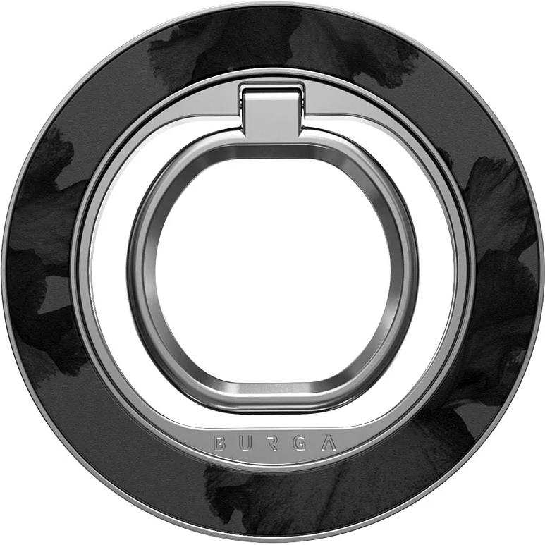 Uchwyt magnetyczny na palec do MagSafe Burga Magnetic Ring Holder, czarne z motywem kwiatowym