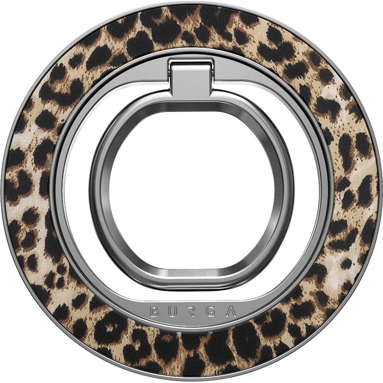 Uchwyt magnetyczny na palec do MagSafe Burga Magnetic Ring Holder, beżowo-czarna panterka