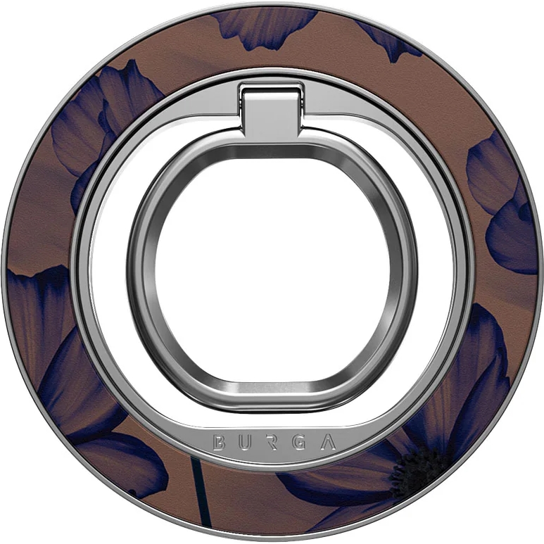 Uchwyt magnetyczny na palec do MagSafe Burga Magnetic Ring Holder, brązowe z motywem kwiatowym