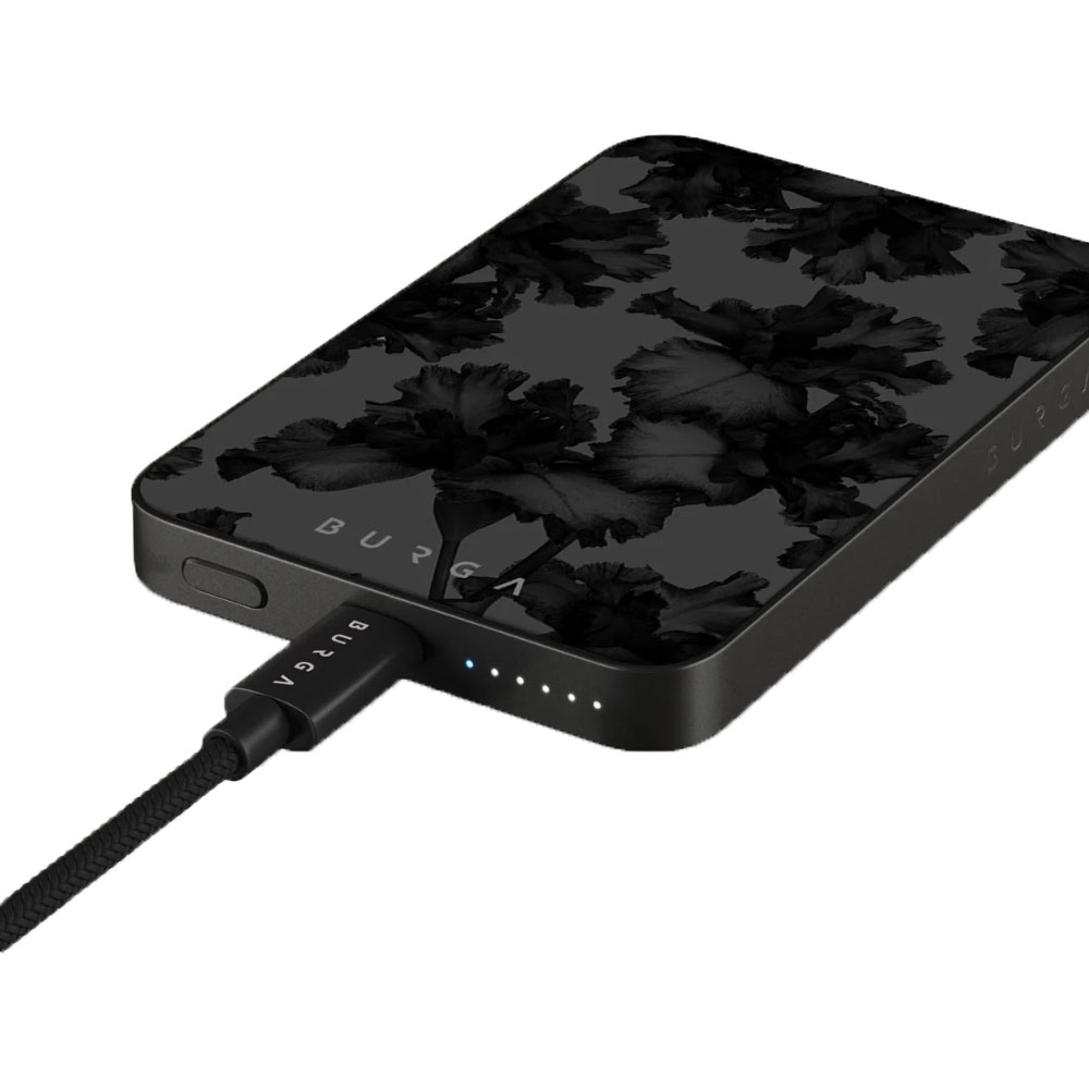 Burga Magnetic Gunmetal Power Bank Nacturnal - magnetyczny powerbank kompatybilny z MagSafe, Qi 5000mAh 20W USB-C, + kabel USB Typ C 20W, czarno-szary