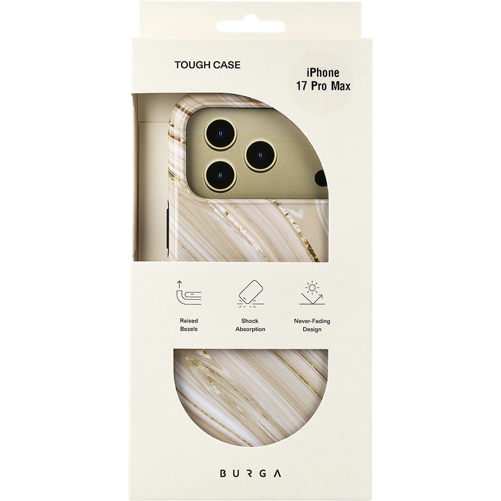 Etui Burga Full Glam Tough MagSafe do iPhone 17 Pro Max, beżowe wzorzyste