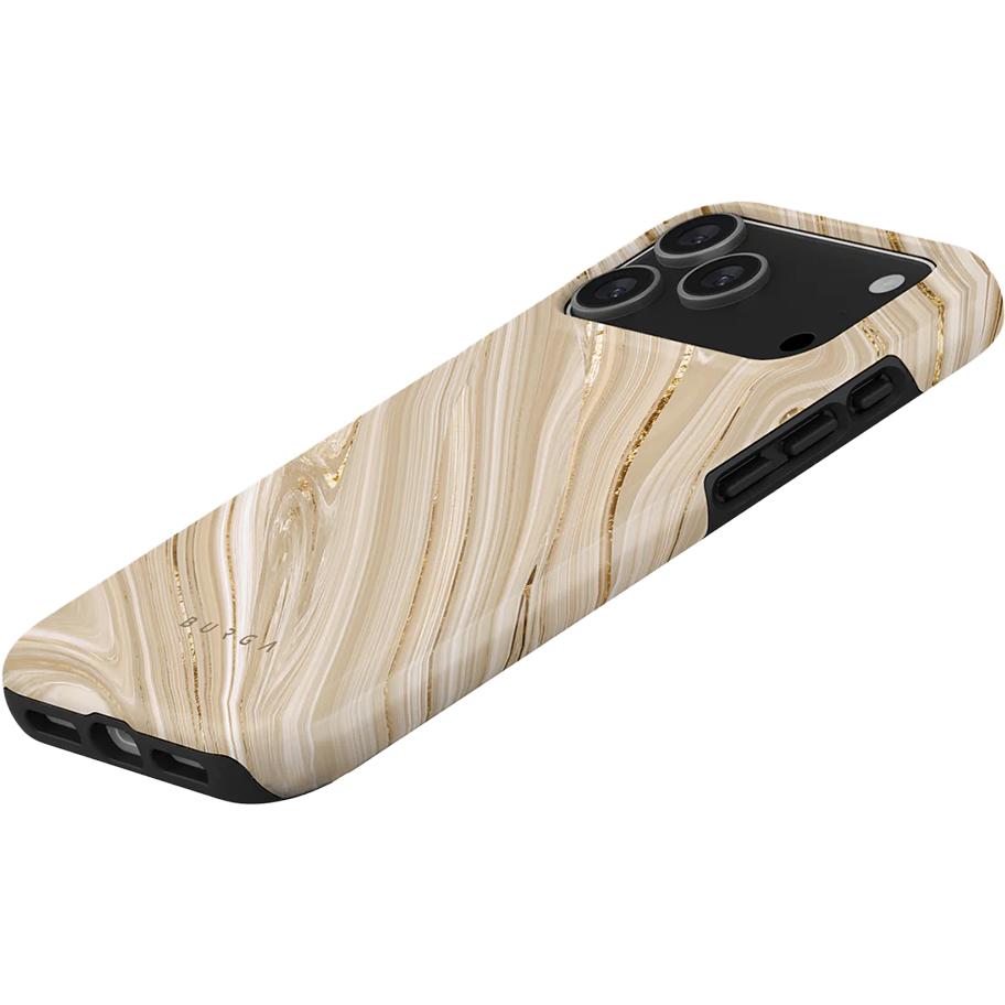 Etui Burga Full Glam Tough MagSafe do iPhone 17 Pro Max, beżowe wzorzyste