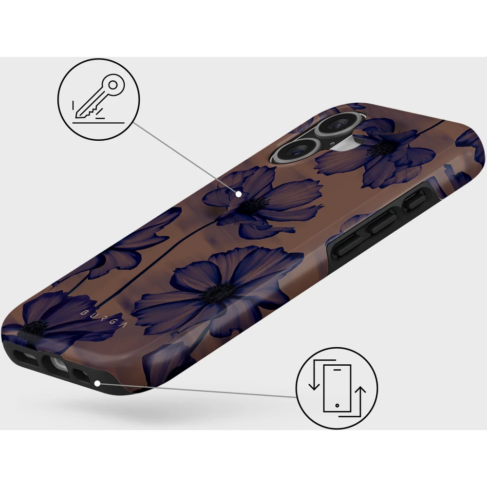 Ekskluzywne etui Burga Velvet Night Tough Magnetic do iPhone 17, brązowo-granatowe