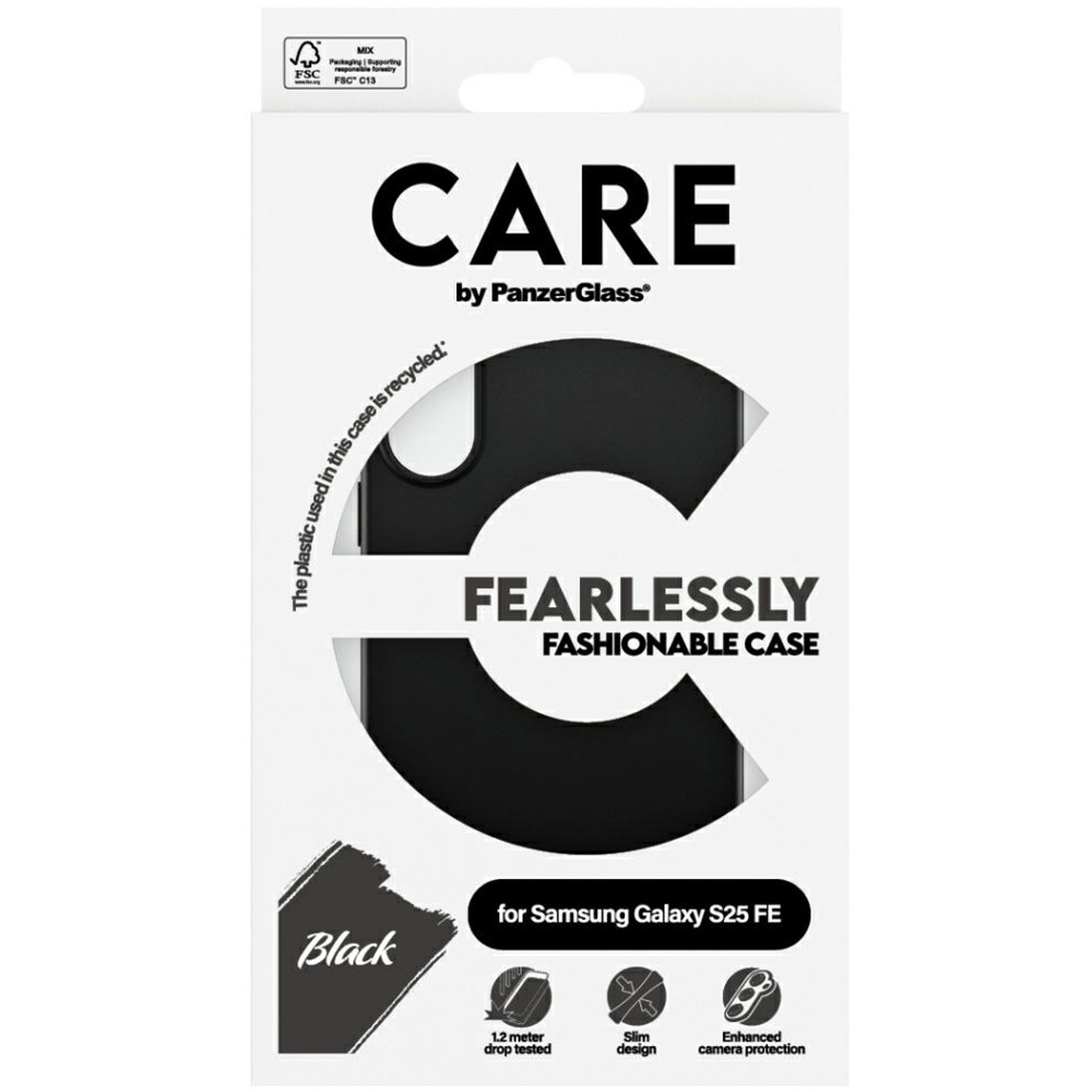 Etui CARE by PanzerGlass Fashion do Galaxy S25 FE, czarne