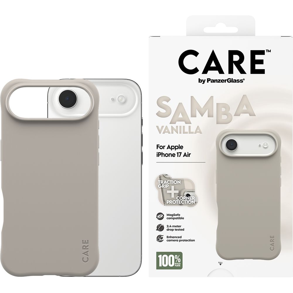 Etui CARE by PanzerGlass Fashionable Case Samba do MagSafe do Apple iPhone Air, szare