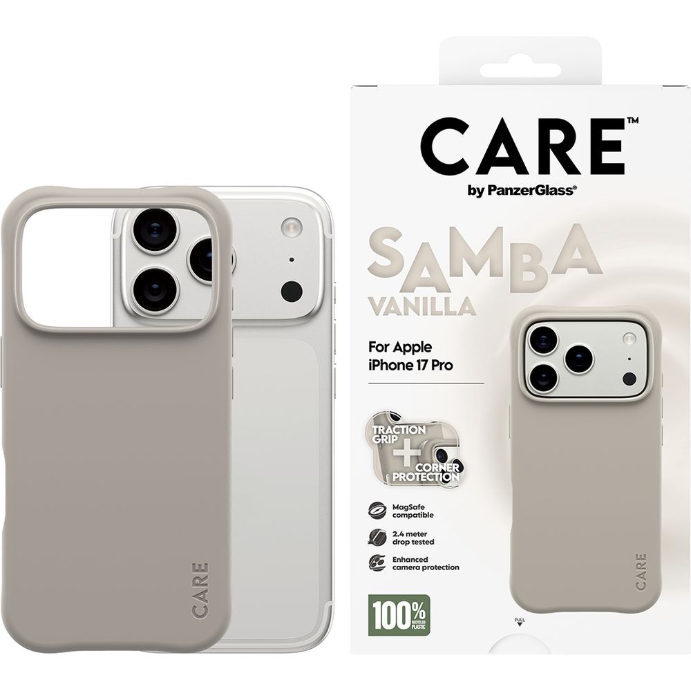 Etui CARE by PanzerGlass Fashionable Case Samba do MagSafe do iPhone 17 Pro, szare