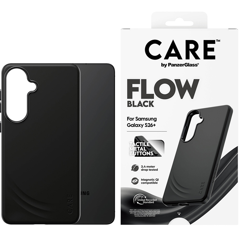 Etui CARE by PanzerGlass Flow do Galaxy S26 Plus, do MagSafe, czarne