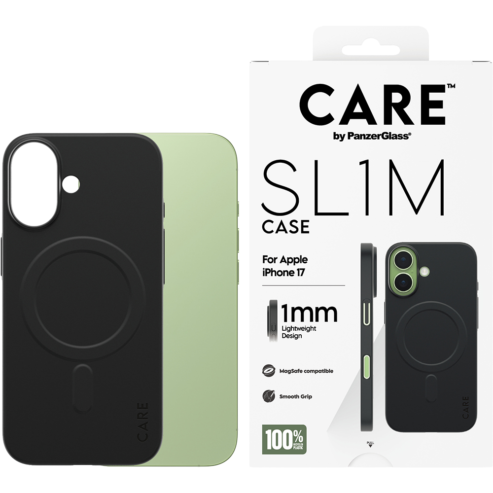 CARE by PanzerGlass SL1M, odporność na ślady i żółknięcie, powłoka nanotech, czarne