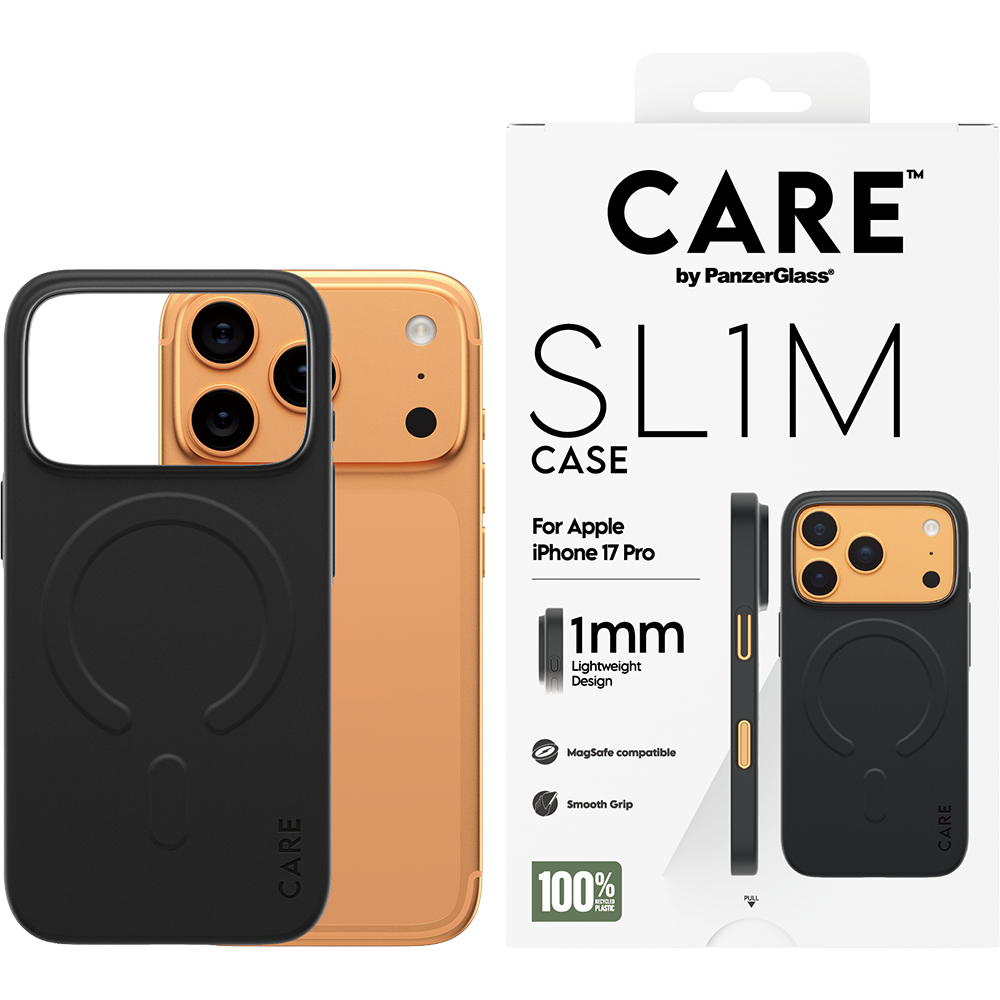CARE by PanzerGlass SL1M, odporność na ślady i żółknięcie, powłoka nanotech, czarne