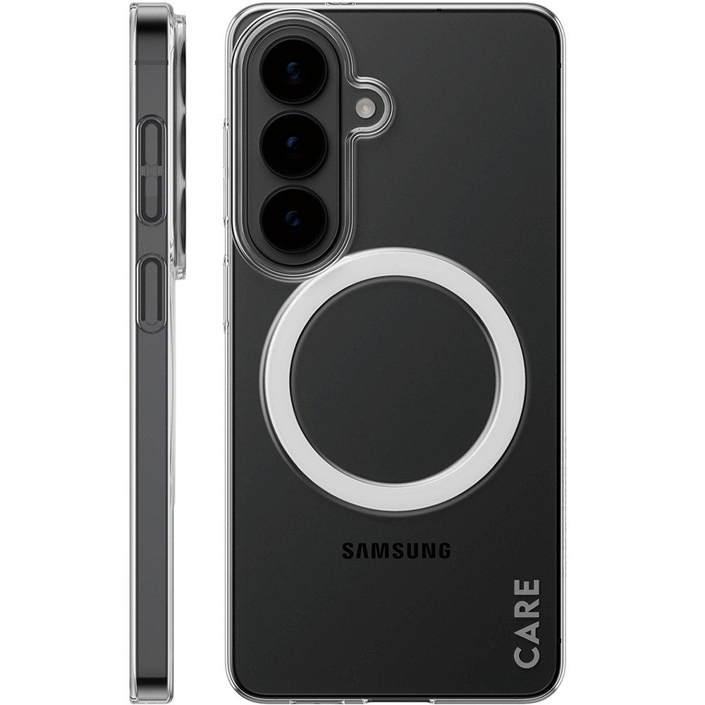 Etui CARE by PanzerGlass SL1M do MagSafe do Galaxy S26, przezroczysto-białe