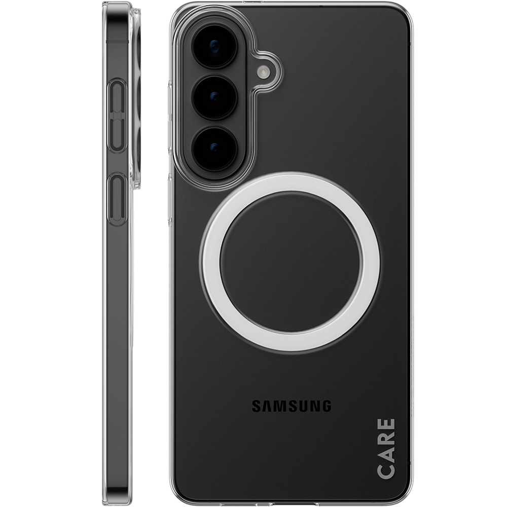 Etui CARE by PanzerGlass SL1M do MagSafe do Galaxy S26 Plus, przezroczysto-białe