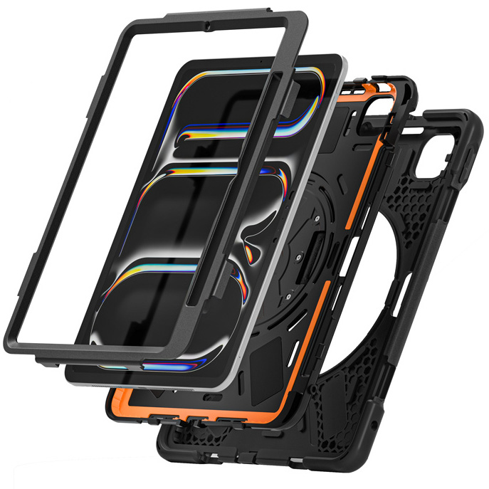 Masywne etui, obudowa Crong Defender Plus do Xiaomi Pad 8, 8 Pro, 7, 7 Pro, czarne