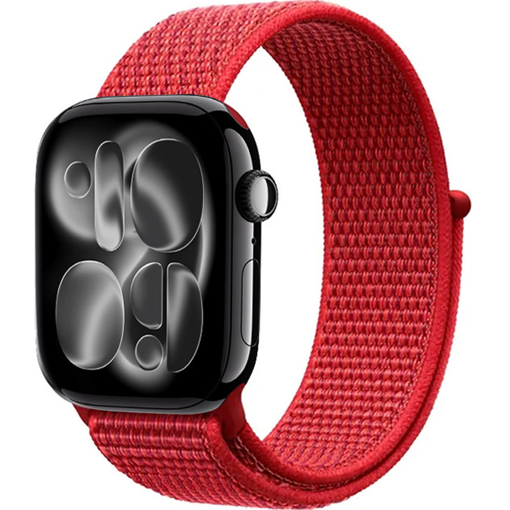 Pasek Crong Nylon do Apple Watch 42/41/40/38 mm, czerwony
