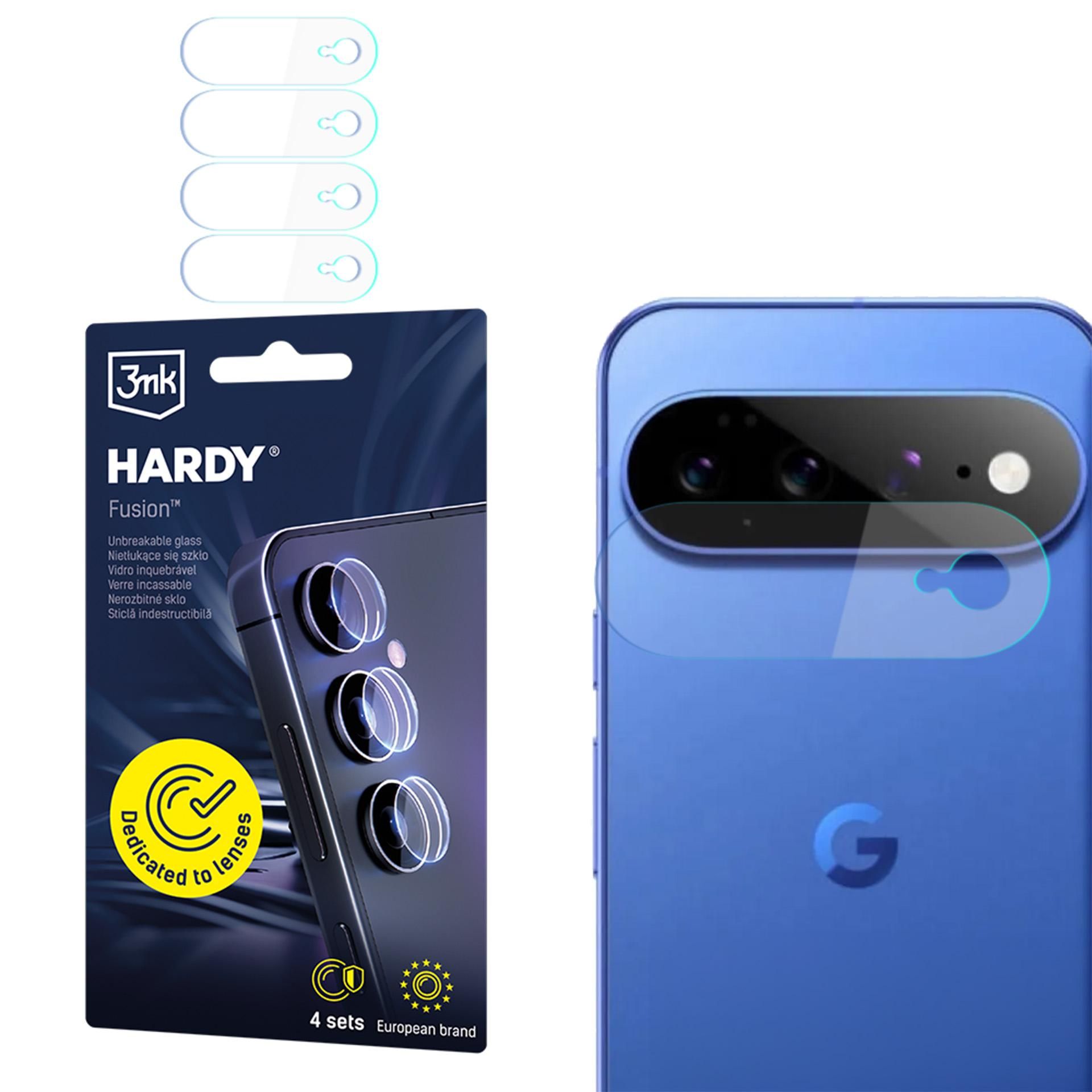 4x Szkło hybrydowe na soczewki aparatu, 3mk Hardy Fusion Lens Protection do Google Pixel 11