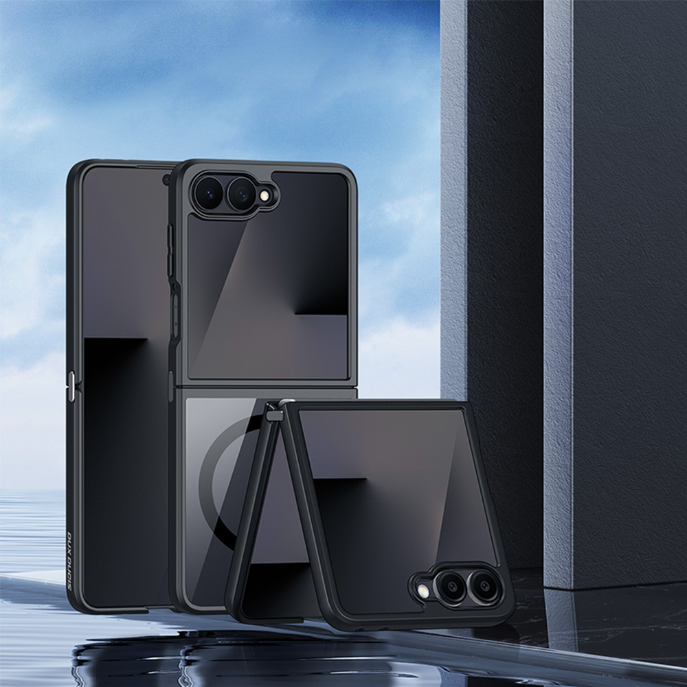 Etui Dux Ducis Aimo Mag do Galaxy Z Flip8, przezroczyste z czarną ramką