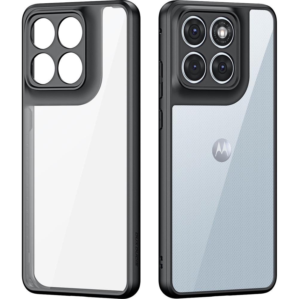 Etui ochronne Dux Ducis AIMO do Motorola Edge 70 Fusion, przezroczyste z czarną ramką