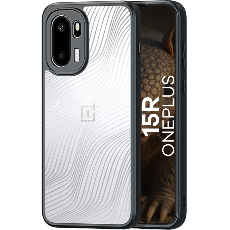 Etui Dux Ducis AIMO do OnePlus 15R, przezroczyste z czarną ramką