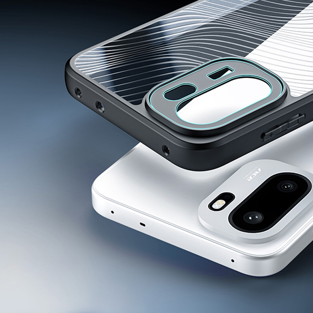 Etui Dux Ducis AIMO do OnePlus 15R, przezroczyste z czarną ramką