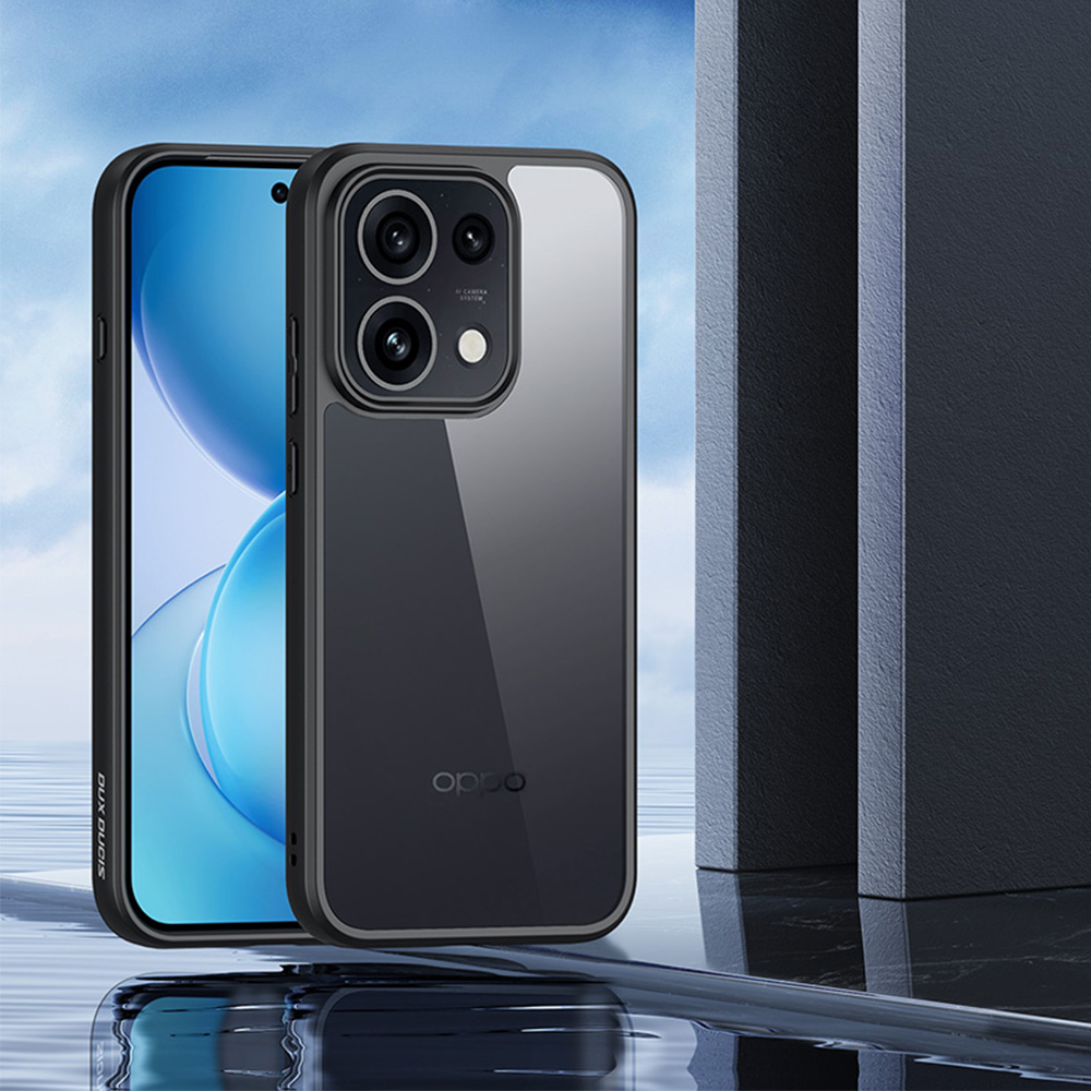 Etui Dux Ducis AIMO do Oppo Reno16 / Reno16 Pro, przezroczyste z czarną ramką