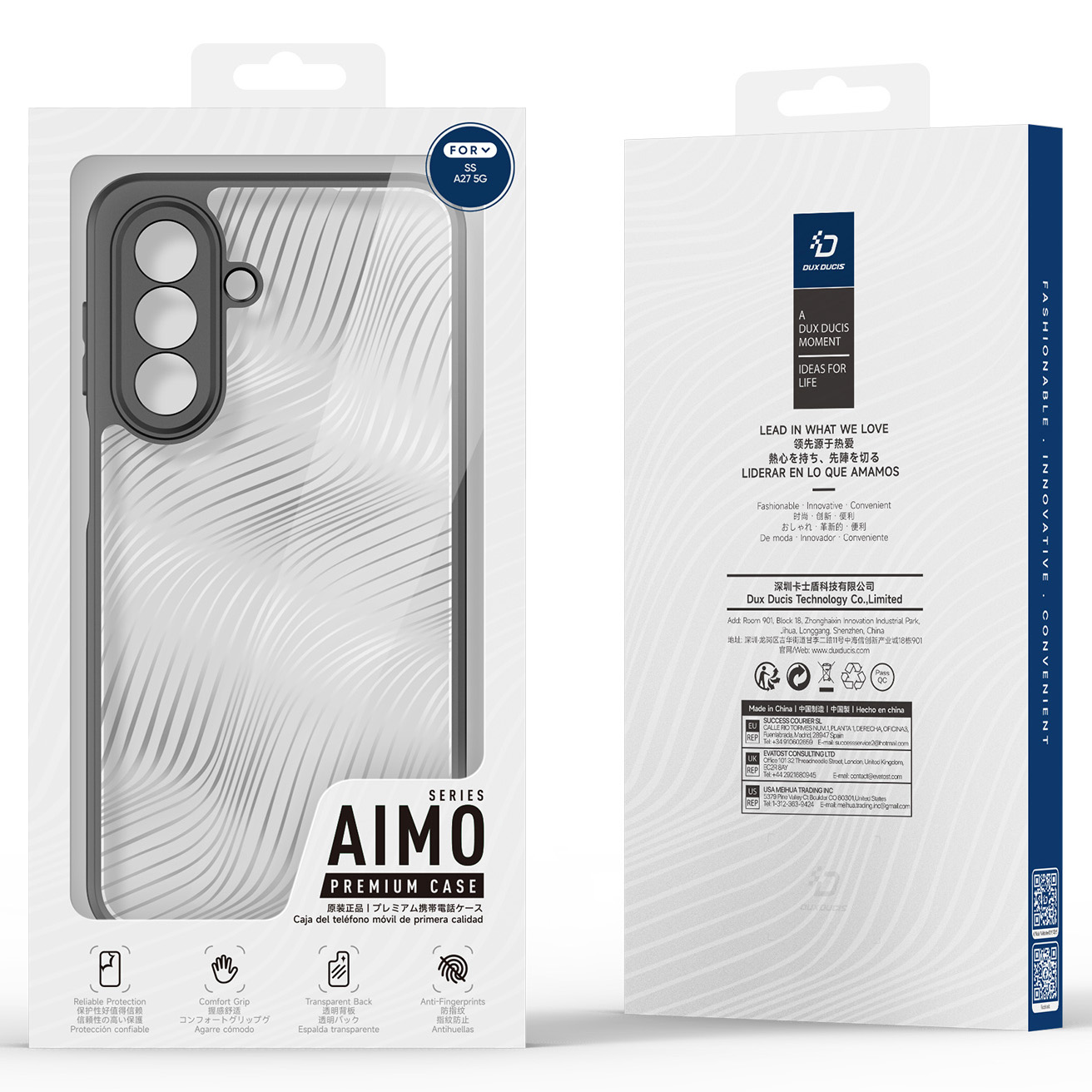 Etui Dux Ducis AIMO do Galaxy A27 5G, przezroczyste z czarną ramką