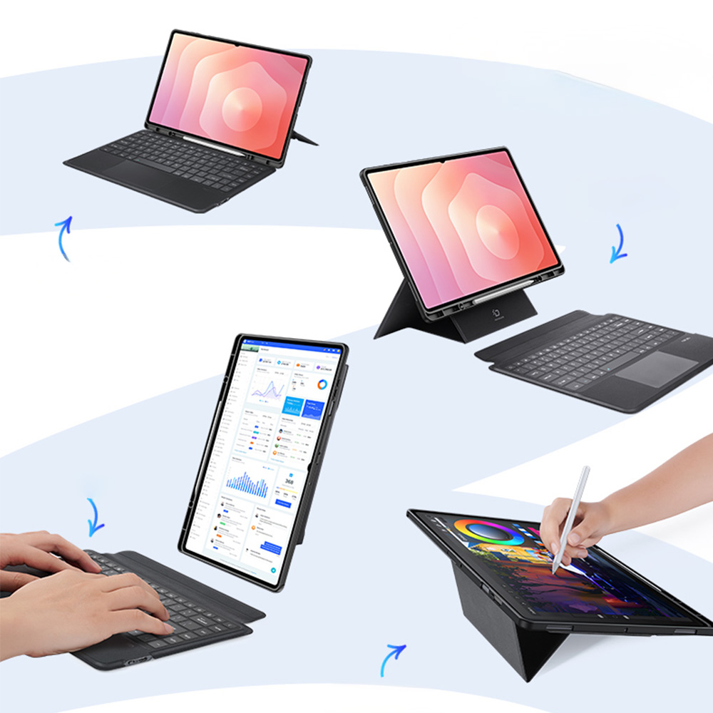 Etui z klawiaturą Bluetooth Dux Ducis (DK Series) do Galaxy Tab S11 Ultra, czarne