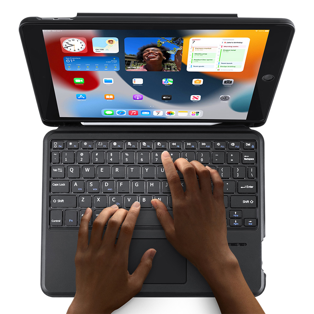 Etui z podświetlaną klawiaturą Bluetooth Dux Ducis (DK Series) do iPad 9/8/7 gen. 10.2/iPad Pro 10.5'' 2017/iPad Air 3, czarne