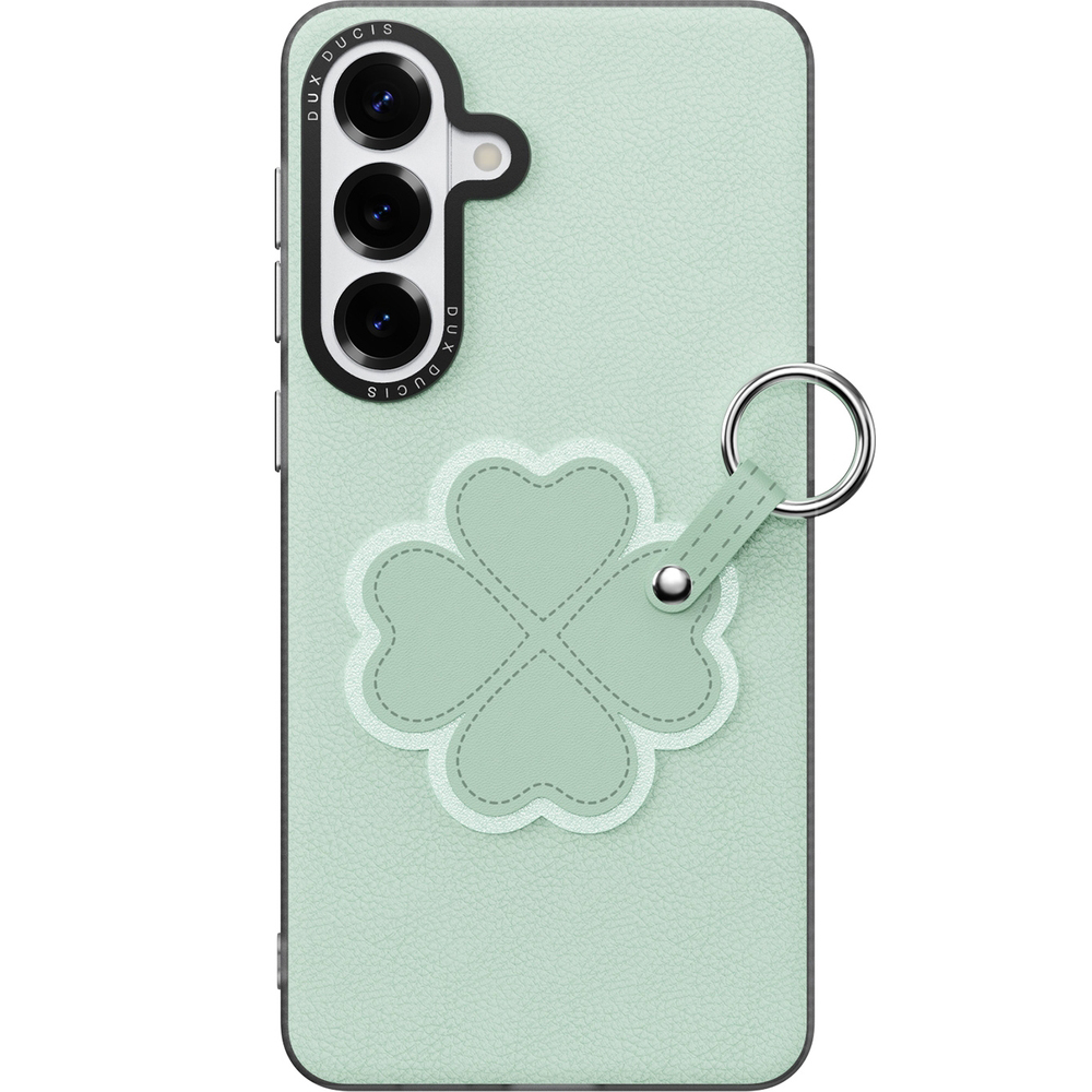 Dux Ducis Luvy, etui na telefon z ekoskóry, ochrona, stylowe, praktyczne, zielone z koniczyną
