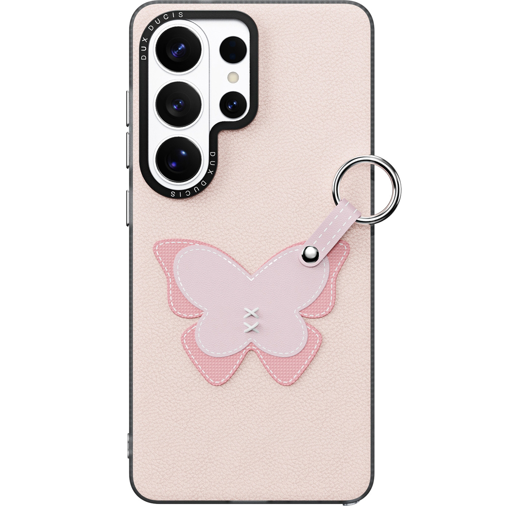 Dux Ducis Luvy, etui na telefon z ekoskóry, ochrona, stylowe, praktyczne, różowe z motylem