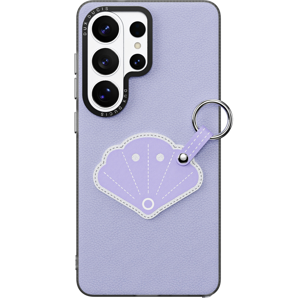Dux Ducis Luvy, etui na telefon z ekoskóry, ochrona, stylowe, praktyczne, fioletowe z muszelką
