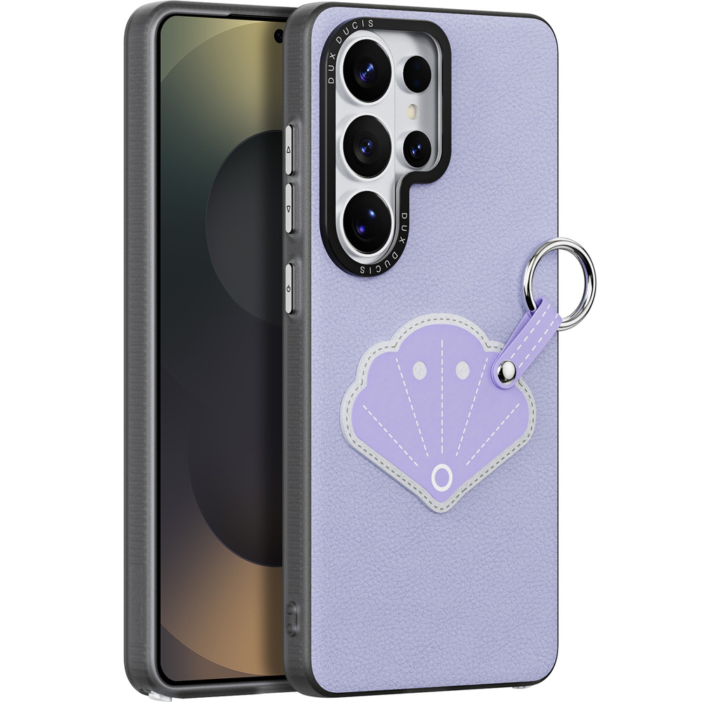 Dux Ducis Luvy, mocna obudowa z ringiem, bezpieczeństwo, wygoda, funkcjonalność, fioletowe z muszelką