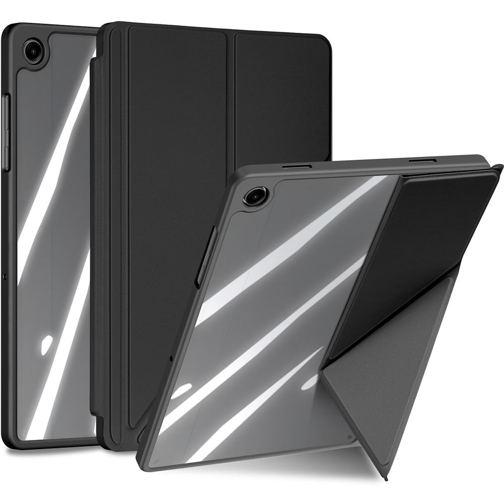 Etui z klapką Dux Ducis Magi do Galaxy Tab A11 Plus / A9 Plus, przezroczysto-czarne