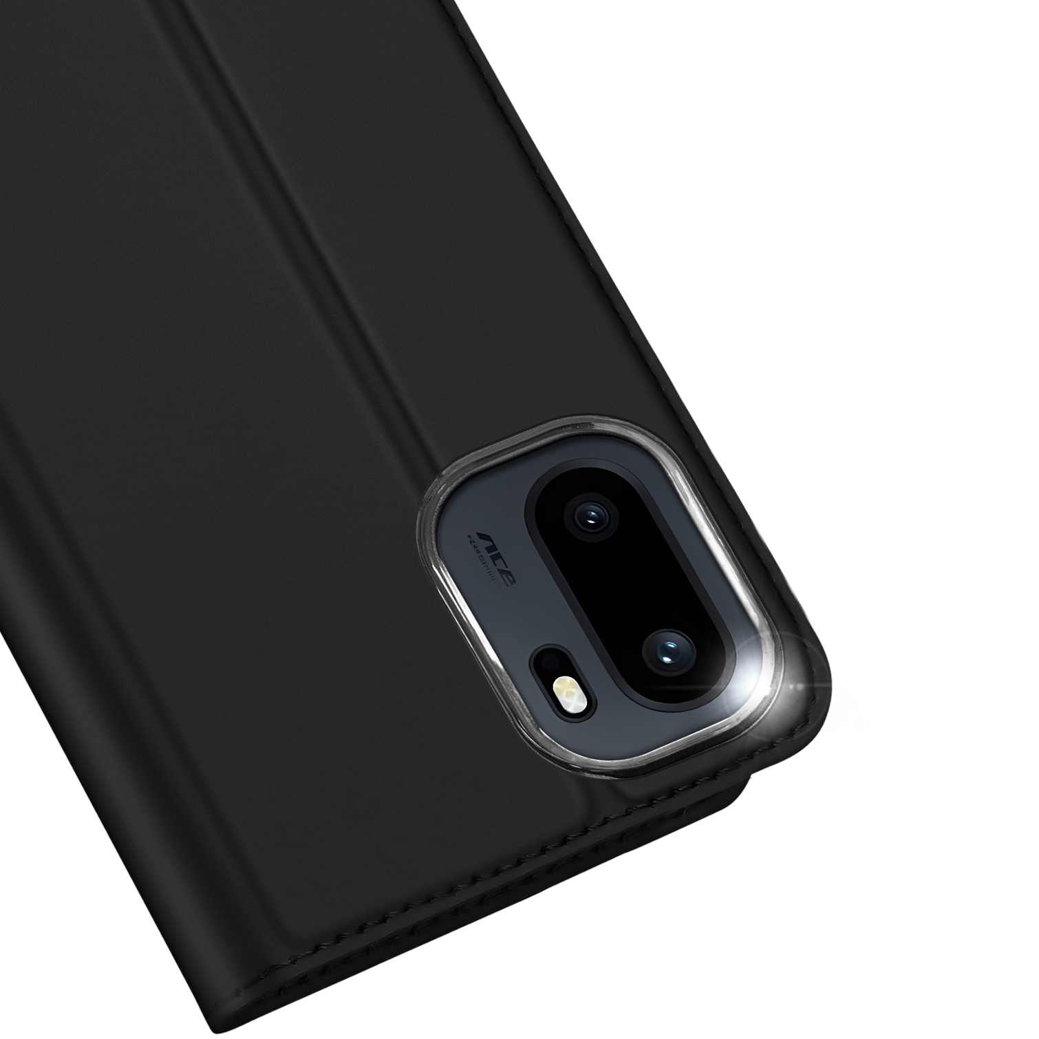 Etui z klapką Dux Ducis Skin Pro do OnePlus 15R, przezroczysto-czarne