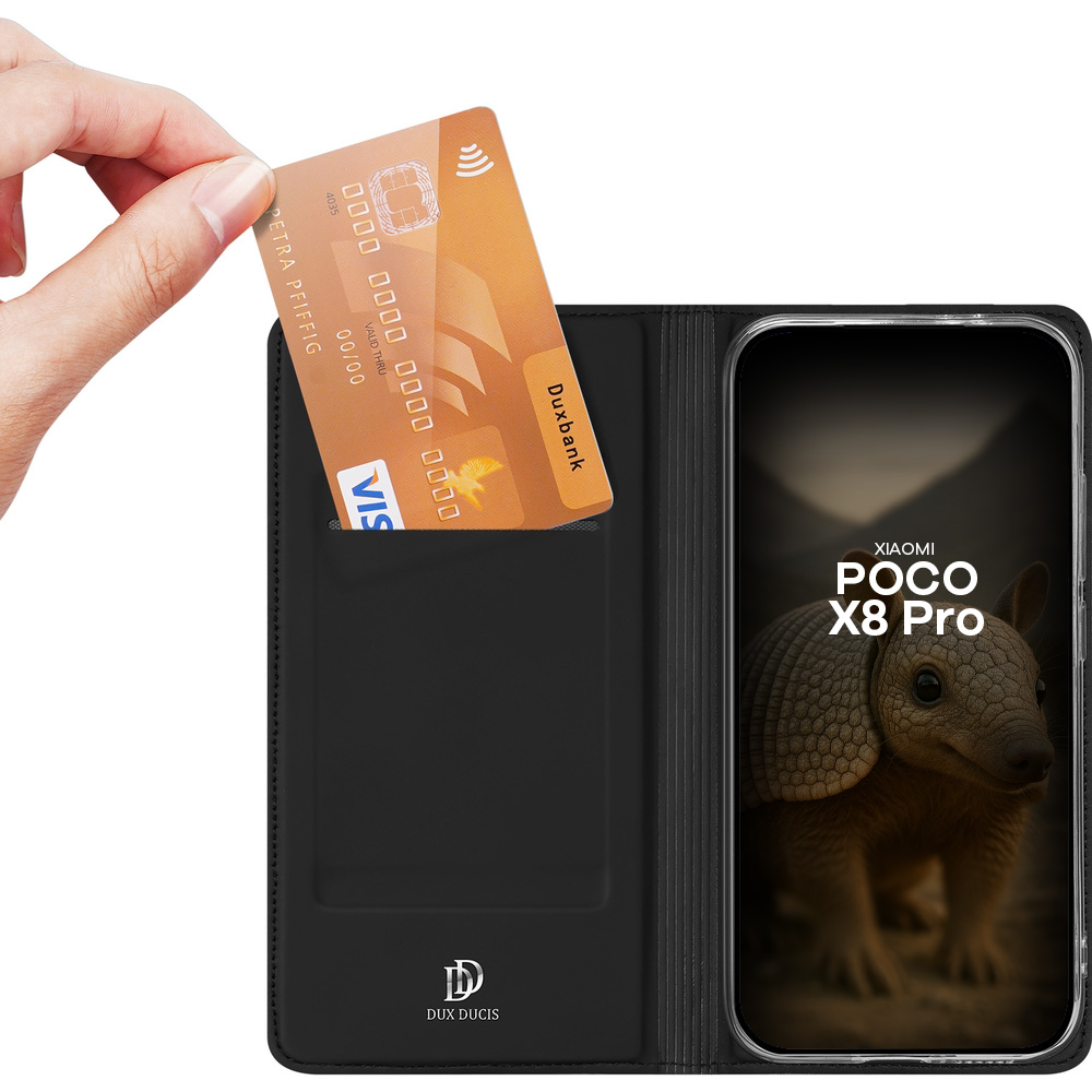 Etui z klapką Dux Ducis Skin Pro do Xiaomi POCO X8 Pro, czarne