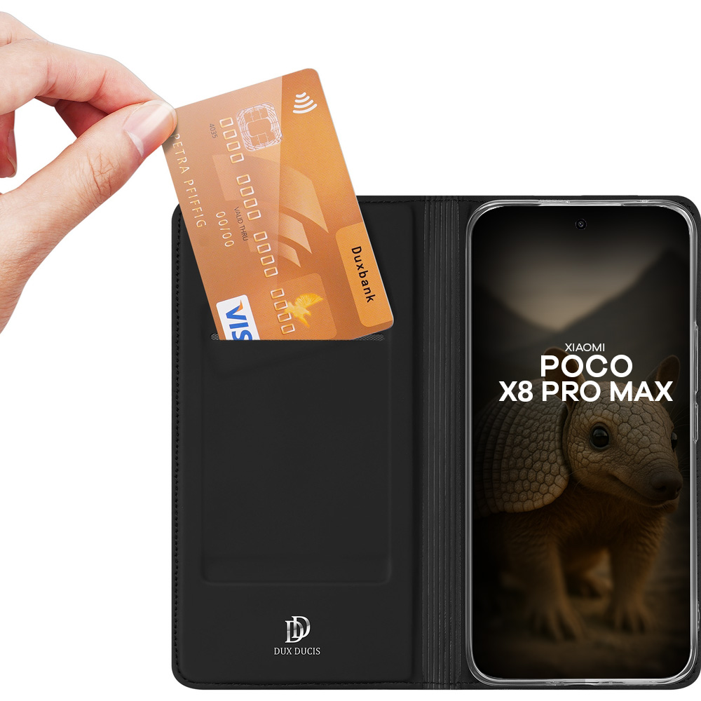 Etui z klapką Dux Ducis Skin Pro do Xiaomi POCO X8 Pro Max, czarne