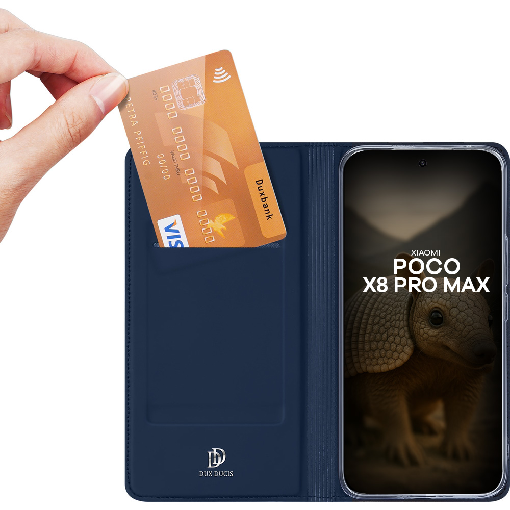 Etui z klapką Dux Ducis Skin Pro do Xiaomi POCO X8 Pro Max, niebieskie