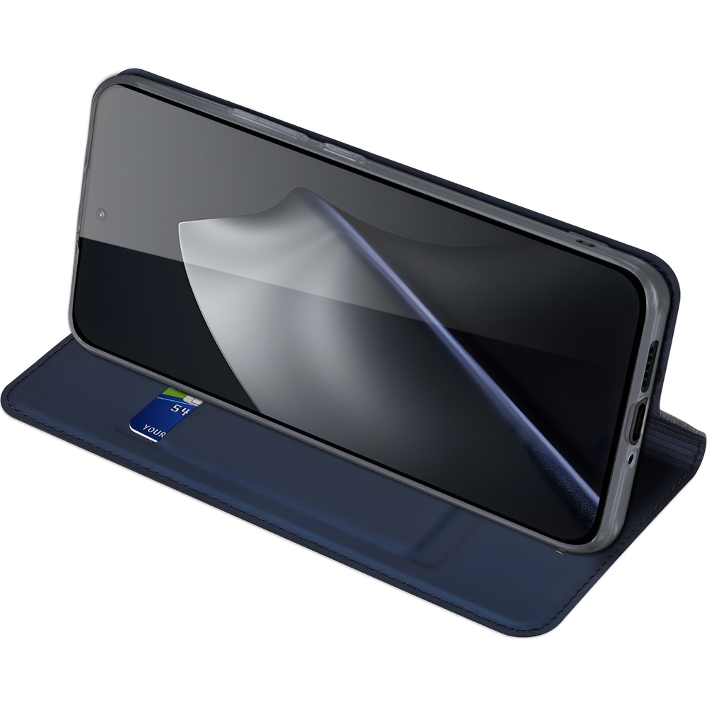 Etui z klapką, portfelowe, Dux Ducis Skin Pro do Xiaomi 15T Pro, granatowe