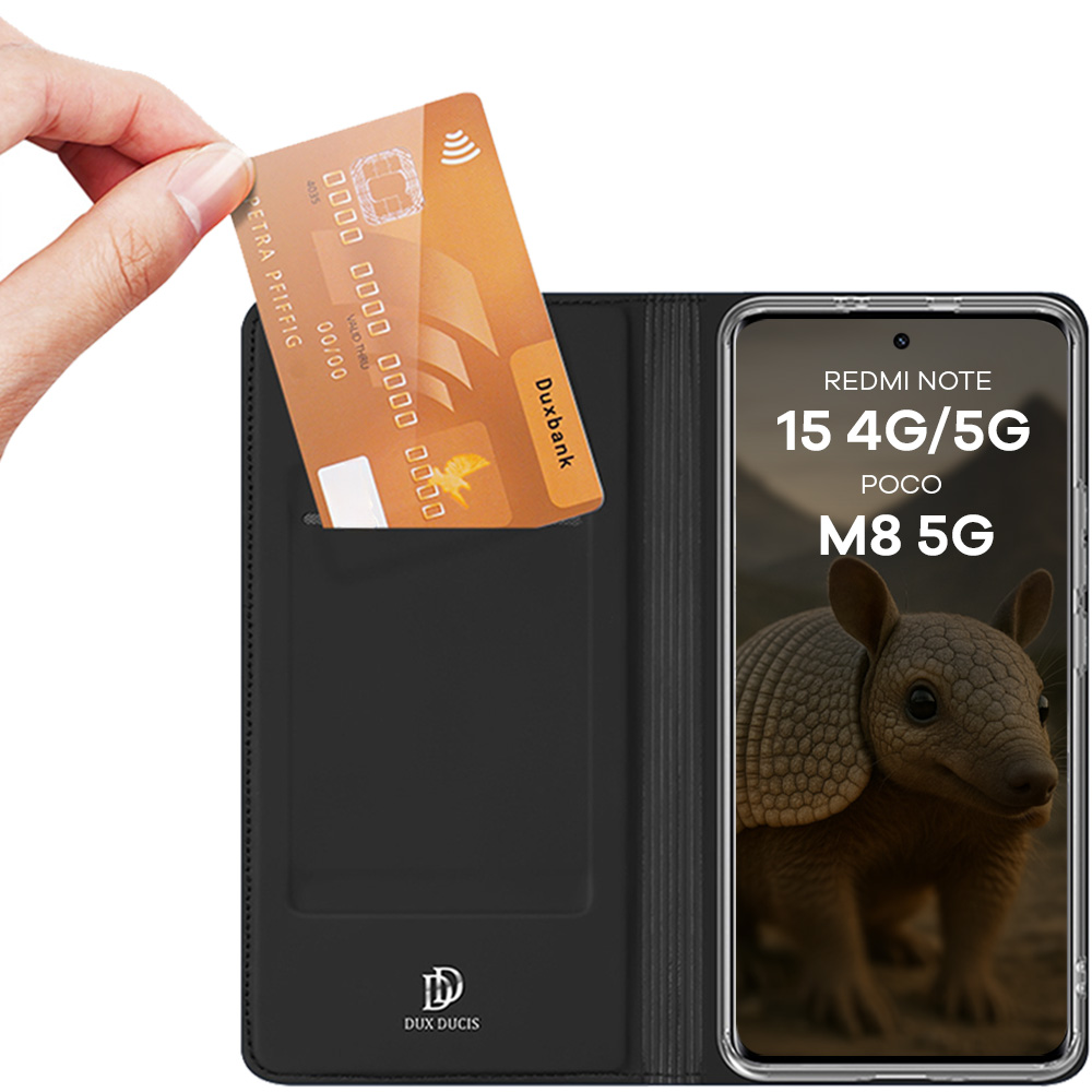 Etui z klapką Dux Ducis Skin Pro do Xiaomi Redmi Note 15 4G / 5G / POCO M8 5G, czarne