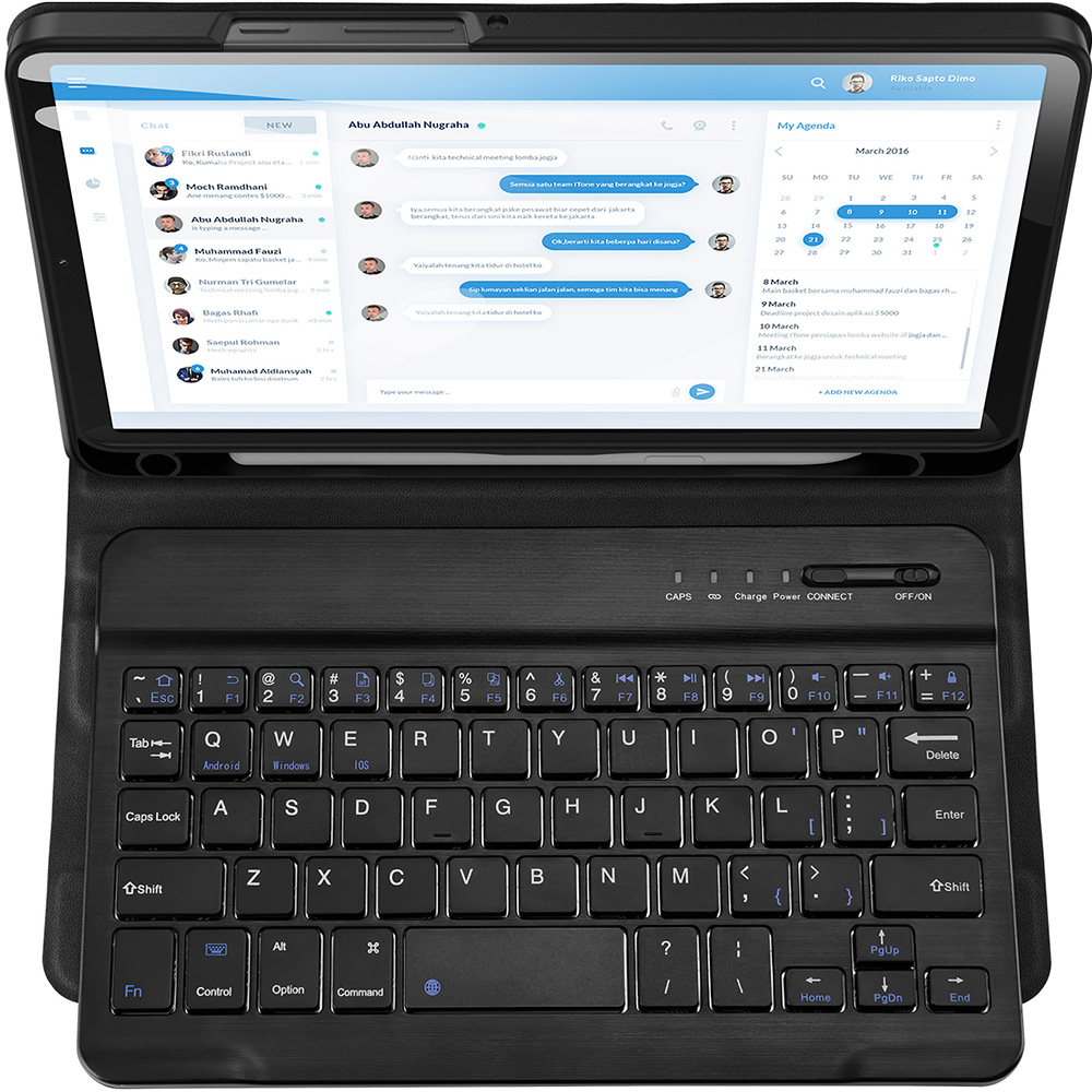 Etui z klawiaturą Bluetooth Dux Ducis (TK Series) do Galaxy Tab A11 / Tab A9, czarne