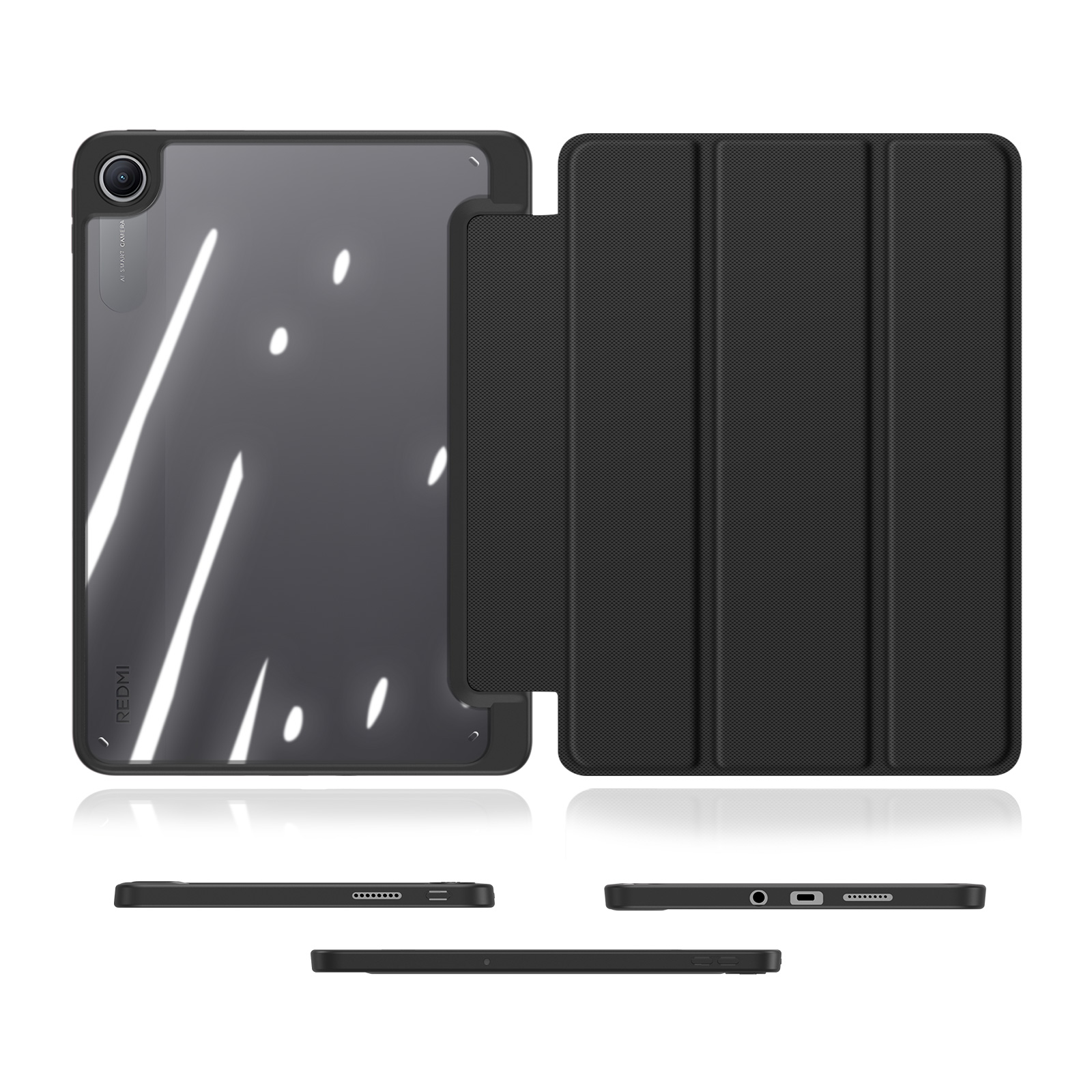 Etui z klapką Dux Ducis Toby do Redmi Pad 2 / Poco Pad C1, czarne