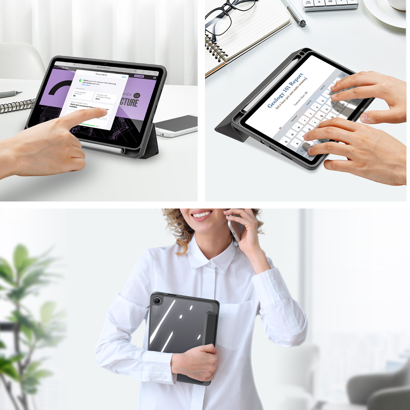 Etui z klapką Dux Ducis Toby do Redmi Pad 2 / Poco Pad C1, czarne