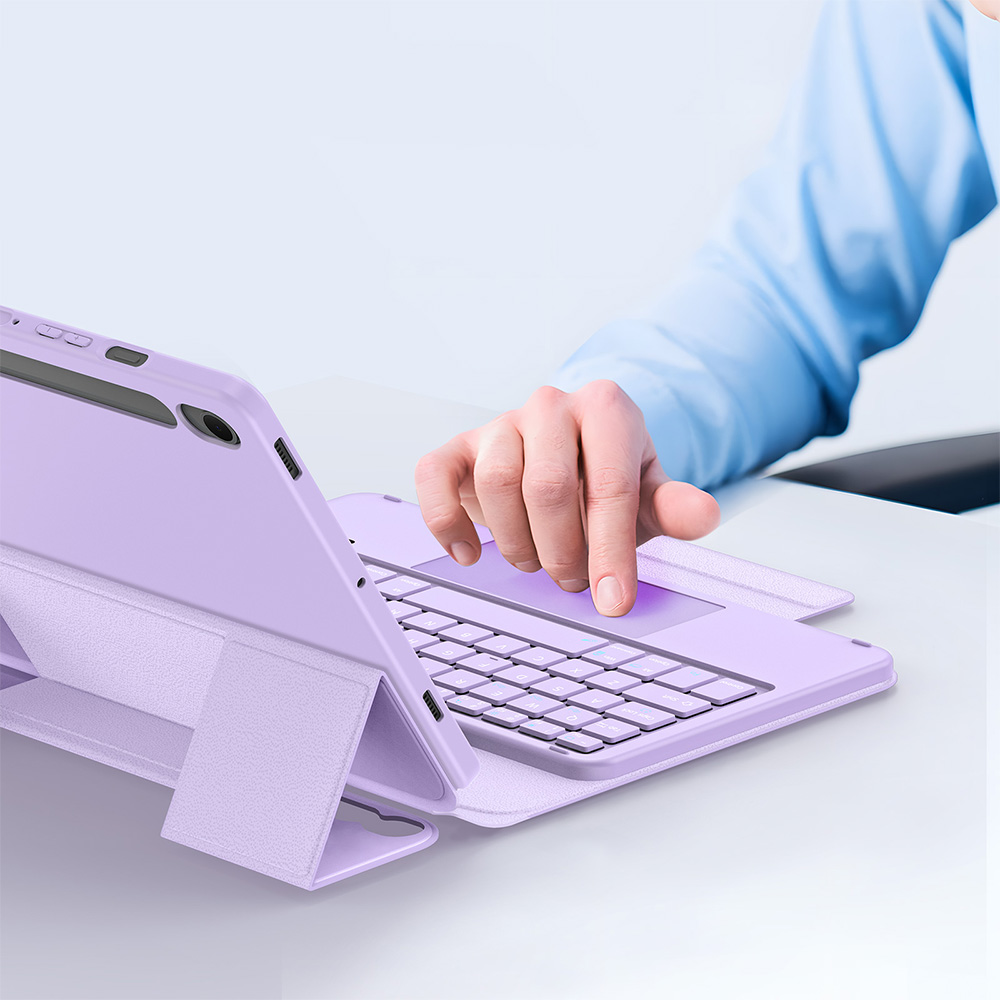 Etui z klawiaturą Bluetooth Dux Ducis (YK Series) do Galaxy Tab S10 Lite/S10 FE/S9 FE/S9, fioletowe