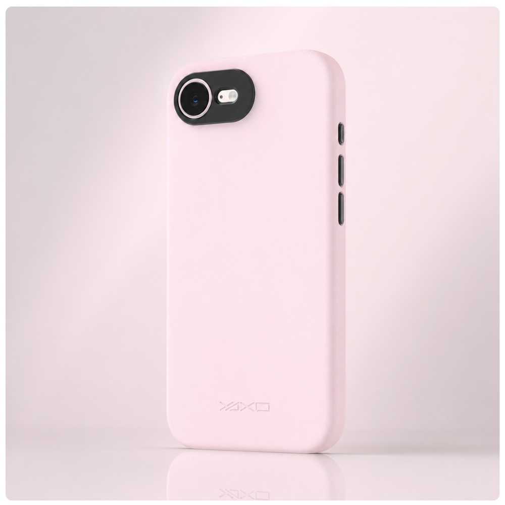 Eleganckie różowe etui YAXO Leather Gear Slim Case MagSafe do Apple iPhone 17e