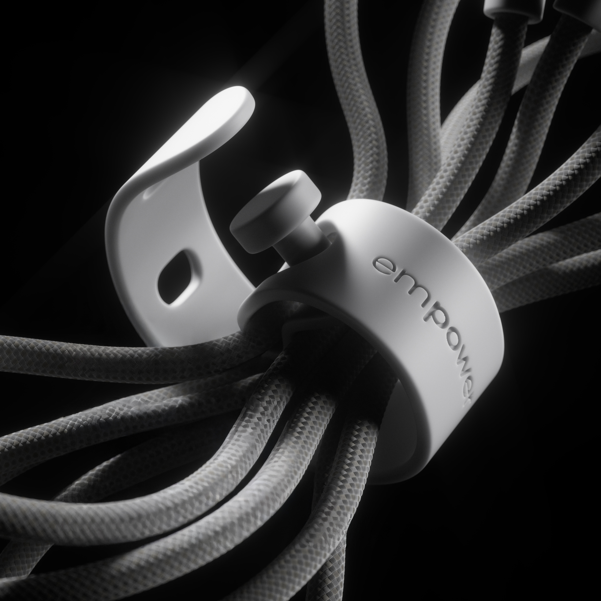 empower by PanzerGlass Racing, kabel USB-C do Lightning nieplączący się solidny pasek i trwałość, biały