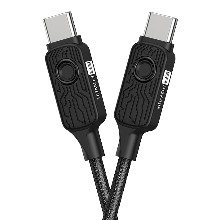 ERPOWER DataBlocker Cable, bezpieczne szybkie ładowanie, anty-przechwytywanie danych, czarny