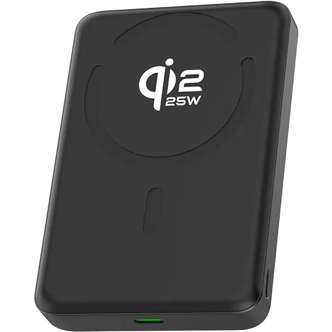 ERPOWER Twiggy, kompaktowy powerbank z bezprzewodową energią, wydajny, czarny