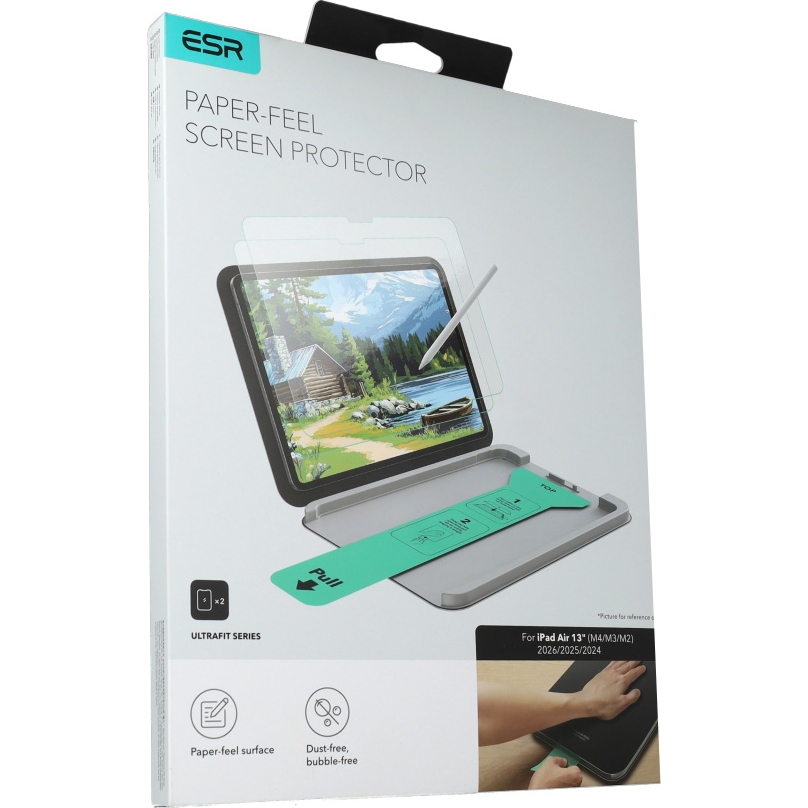 Folia ochronna ESR Paper Feel do Apple iPad Air 13" M4 2026 / 2025 / 2024, 2 sztuki, matowa.