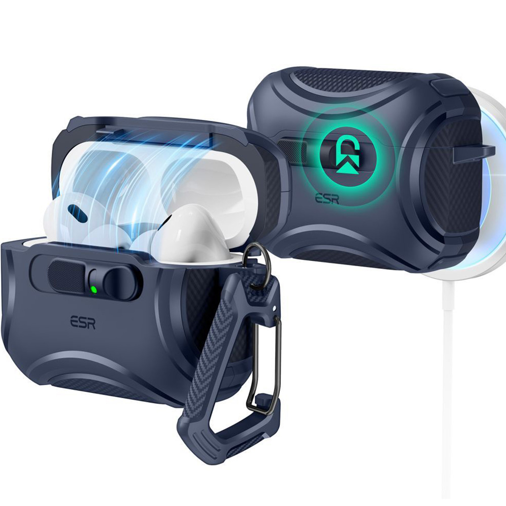 Etui ESR Cyber FlickLock Halolock do MagSafe do AirPods Pro 3, granatowe