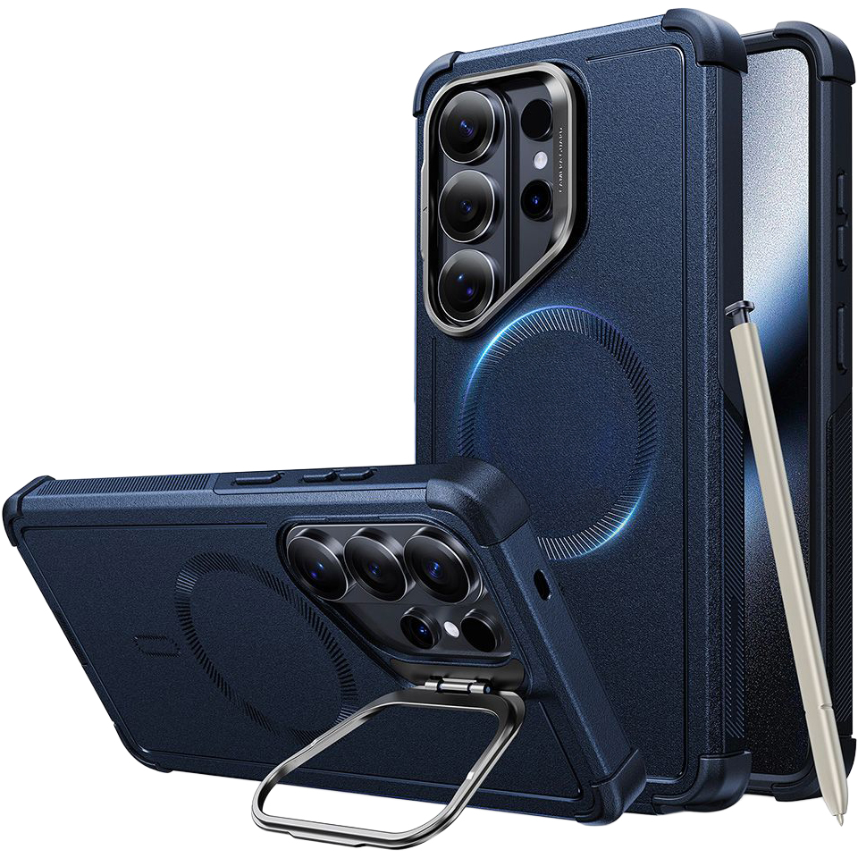 Etui ESR Cyber Tough Case Kickstand do MagSafe do Galaxy S26 Ultra, niebieskie